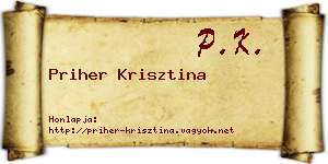 Priher Krisztina névjegykártya